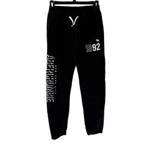 Abercrombie Kids Black Sweatpants with Elastic Waist and Ankle Cuff EUC